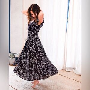 NWT Reformation Floral Print Midi Length Wrap Dress Sz XS